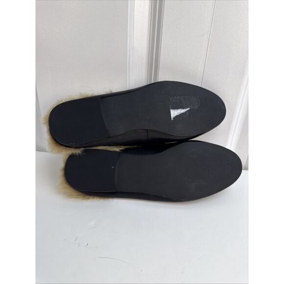 Steve Madden Women's Jill Black Leather Slides Fur Loafer Size 6.5 Shoe NWB - Picture 6 of 10